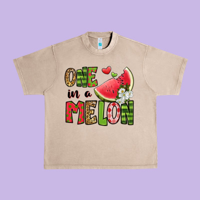 One In A Melon Watermelon Urban Heavy Tee Designed By Jasminsmagicworld