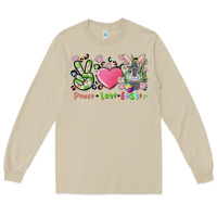 Mushroom peace love easter bunny Long Sleeve Tee - FaDigitalArtStudio