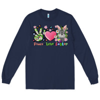 Navy peace love easter bunny Long Sleeve Tee - FaDigitalArtStudio