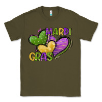 Army Green mardi gras heart Classic Tee - CowGirlArtShop