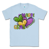 Dusty Blue mardi gras heart Classic Tee - CowGirlArtShop