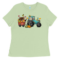Matcha thanksgiving tractor Ladies Tee - CowGirlArtShop