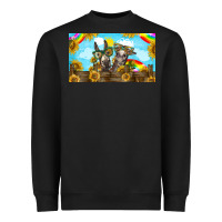 Black 2 donkeys sunflower Heavyweight Sweatshirt - BarkalooDesign