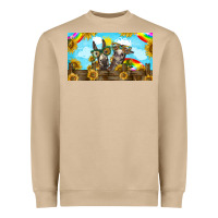 Mushroom 2 donkeys sunflower Heavyweight Sweatshirt - BarkalooDesign