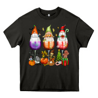Asphalt Hallothanksmas wine glasses and gnomes Heavy Core Tee - texasbilliewilder