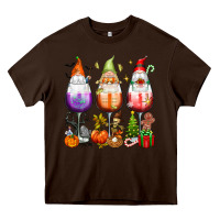 Hallothanksmas Wine Glasses And Gnomes Heavy Core Tee | Teevron