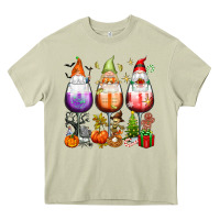 Mossy Hallothanksmas wine glasses and gnomes Heavy Core Tee - texasbilliewilder