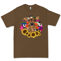 Cacao Baby Cow flower Premium Tee - HowdyJamesFarm
