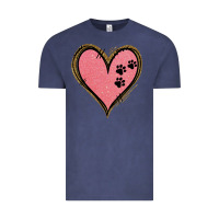 Vintage Denim Pink Glitter Heart Vintage Tee - Jasminsmagicworld