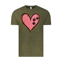 Vintage Olive Pink Glitter Heart Vintage Tee - Jasminsmagicworld