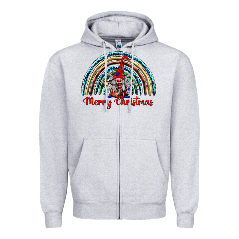 Merry Christmas Gnomes   Rainbow Zipper Hoodie by BarkalooDesign | Teevron