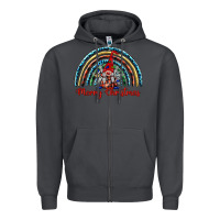Smoke merry christmas gnomes   rainbow Zipper Hoodie - BarkalooDesign