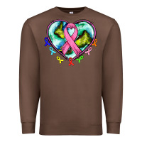 Chestnut heart earth and cancer ribbon Premium Sweatshirt - AdoDesignShop
