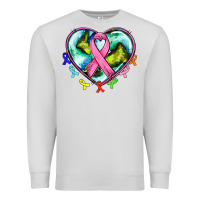 Dove Grey heart earth and cancer ribbon Premium Sweatshirt - AdoDesignShop