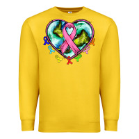 Lemon heart earth and cancer ribbon Premium Sweatshirt - AdoDesignShop