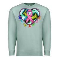 Seafoam heart earth and cancer ribbon Premium Sweatshirt - AdoDesignShop