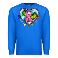 True Royal heart earth and cancer ribbon Premium Sweatshirt - AdoDesignShop