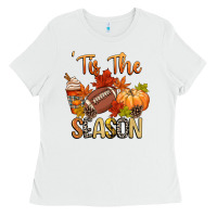 White tis the season football Ladies Tee - CowGirlArtShop