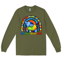 Army Green Autism Awareness Autism elephant Long Sleeve Tee - FaDigitalArtStudio