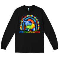 Black Autism Awareness Autism elephant Long Sleeve Tee - FaDigitalArtStudio