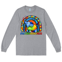 Heather Grey Autism Awareness Autism elephant Long Sleeve Tee - FaDigitalArtStudio