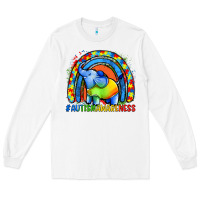 White Autism Awareness Autism elephant Long Sleeve Tee - FaDigitalArtStudio