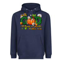 Navy with god all things are possible Heavyweight Hoodie - AdoDesignShop