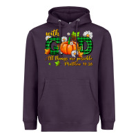 Plum with god all things are possible Heavyweight Hoodie - AdoDesignShop