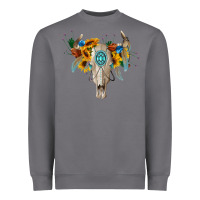 Storm boho bull skull Heavyweight Sweatshirt - BarkalooDesign