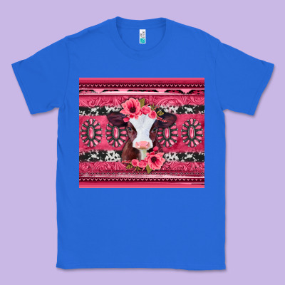 Pink Gemstone Baby Calf Western Valentines Day Classic Tee Designed By Jasminsmagicworld