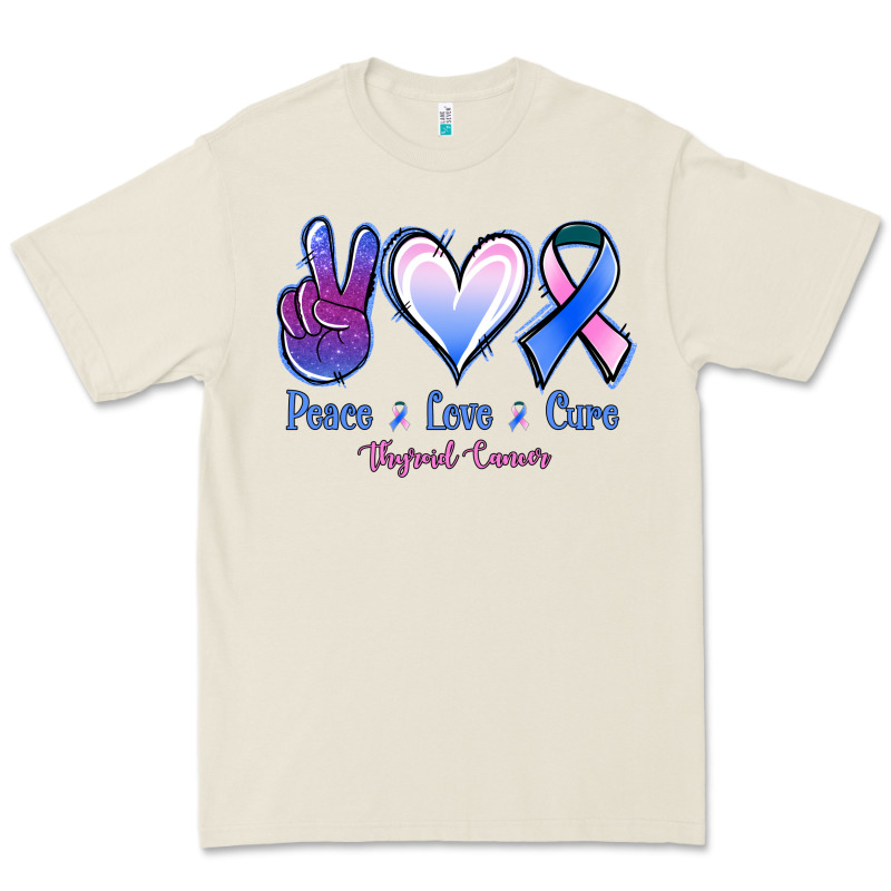 Peace Love Cure Thyroid Cancer Premium Tee by Jasminsmagicworld | Teevron