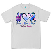 Dove Grey Peace Love Cure Thyroid Cancer Premium Tee - Jasminsmagicworld
