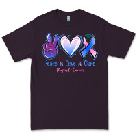 Plum Peace Love Cure Thyroid Cancer Premium Tee - Jasminsmagicworld