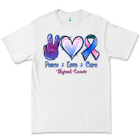 White Peace Love Cure Thyroid Cancer Premium Tee - Jasminsmagicworld