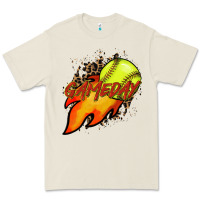 Bone Softball game day leopard fire and ball Premium Tee - HowdyJamesFarm