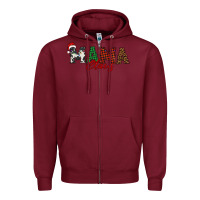 Burgundy mama claus Zipper Hoodie - BarkalooDesign