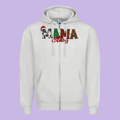 Mama Claus Zipper Hoodie Designed By Barkaloodesign