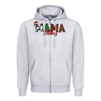Heather Grey mama claus Zipper Hoodie - BarkalooDesign