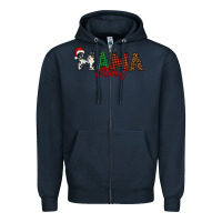 Navy mama claus Zipper Hoodie - BarkalooDesign