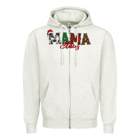 Oatmeal Heather mama claus Zipper Hoodie - BarkalooDesign