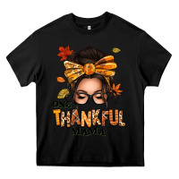 Black one thankful mama afro messy bun Heavy Core Tee - texasbilliewilder