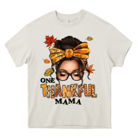 Cream one thankful mama afro messy bun Heavy Core Tee - texasbilliewilder