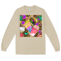 Mushroom school girl coffee cup with leopard seamless pattern bbs Long Sleeve Tee - BundleAndBundleShop