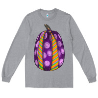 Heather Grey watercolor halloween pumpkin Long Sleeve Tee - RanaPortraitStore
