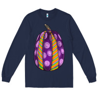 Navy watercolor halloween pumpkin Long Sleeve Tee - RanaPortraitStore