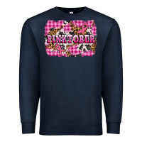 Navy pinktober with cancer ribbon Premium Sweatshirt - AdoDesignShop