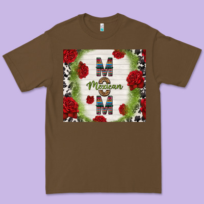 Mexican Mom With Roses Premium Tee Designed By Tumblerdesignbyshophia