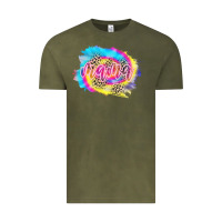 Vintage Olive Mama Tie dye Leopard Vintage Tee - CowCowDesign