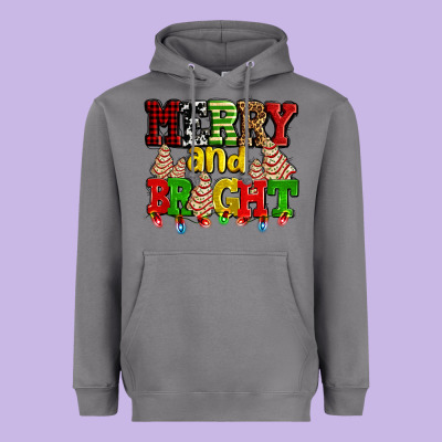 Merry And Bright With Christmas Tree  Cakes Ado Heavyweight Hoodie Designed By Adodesignshop