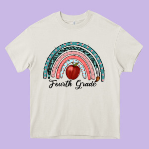 Fourth Grade Rainbow Heavy Core Tee Designed By Ranaportraitstore